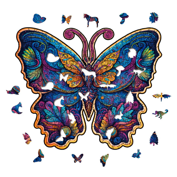 Mandala butterfly wooden puzzle