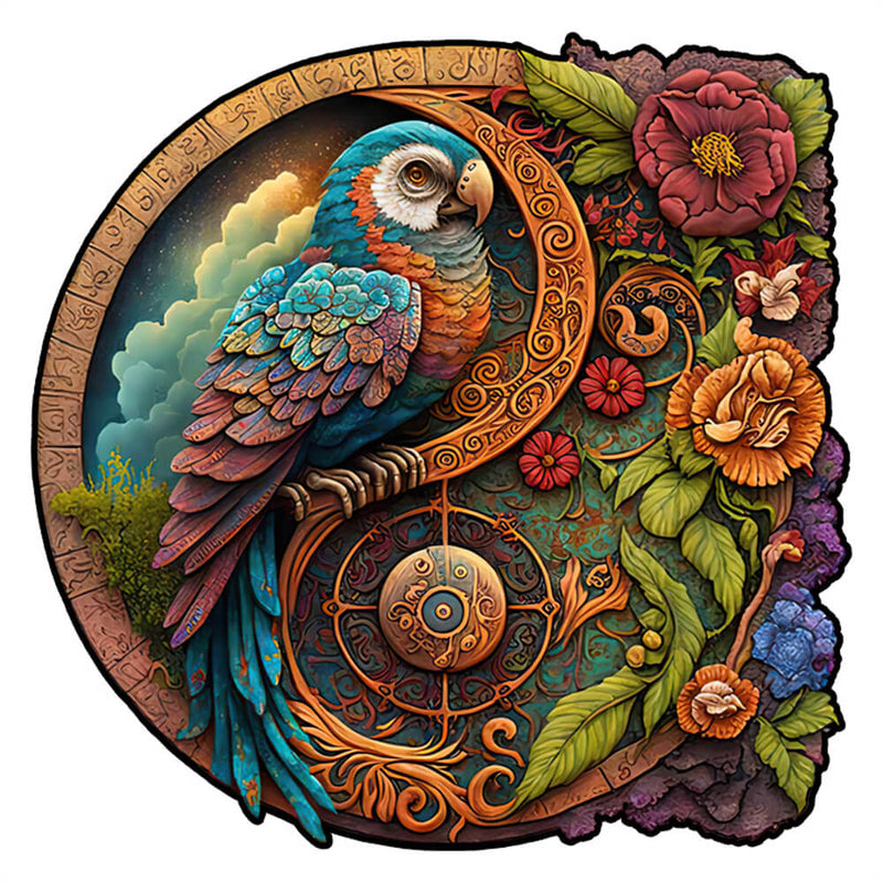 Parrot compass wooden puzzle