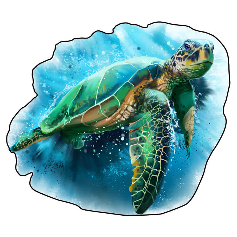 Turtle in the sea wooden puzzle