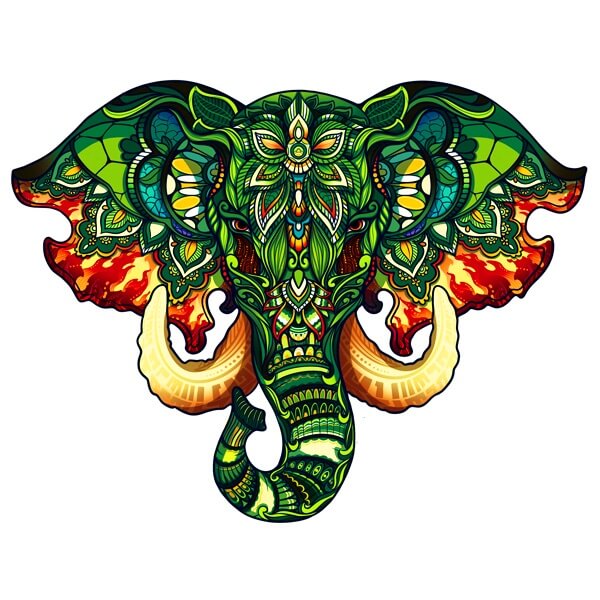 Grüner Elefant - Puzzle
