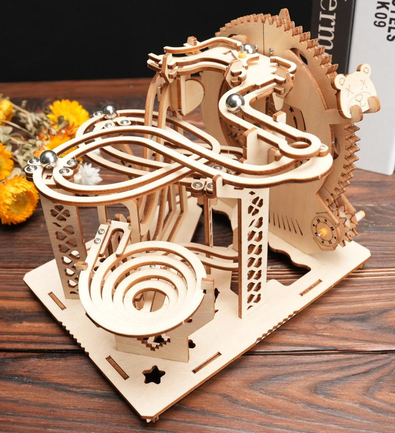 3D roue dentée piste à billes puzzle mécanique en bois