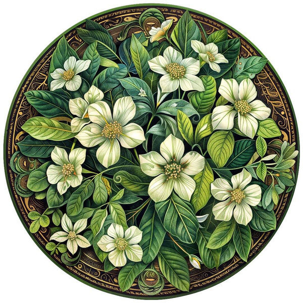 Grüne Blumen Mandala Puzzle