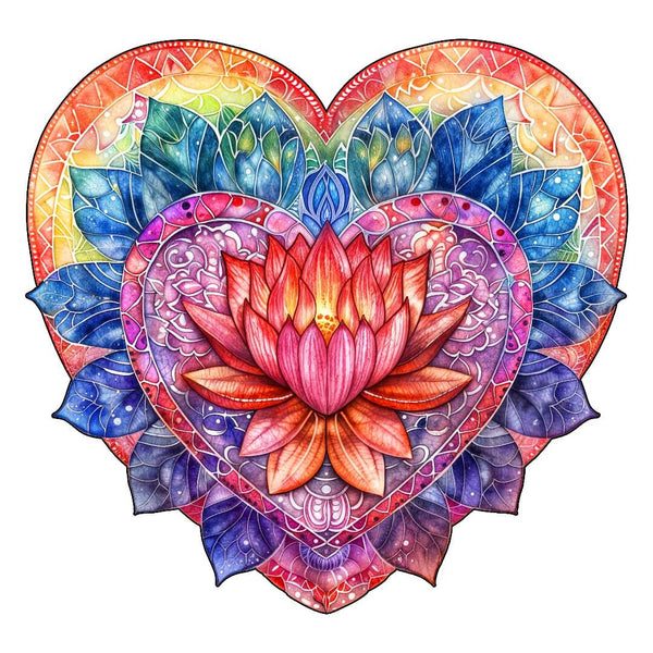 Lotus Blüten Herz Puzzle