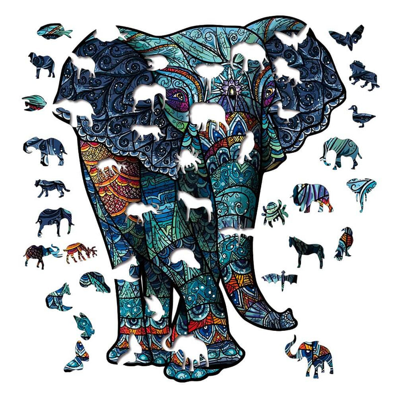 Puzzle Éléphant bleu