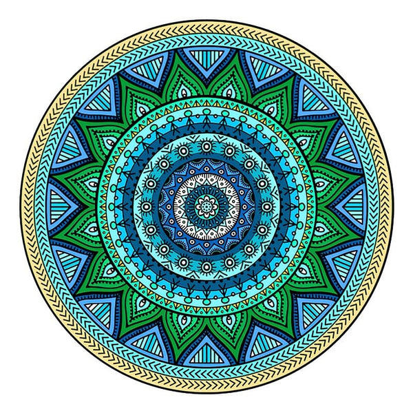 Blaues Mandala - Holzpuzzle