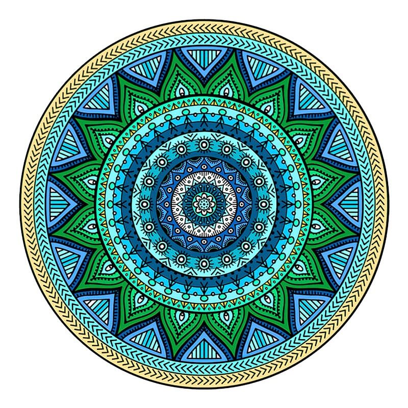 Blaues Mandala - Holzpuzzle