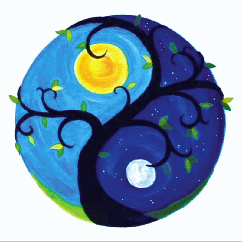 Yin Yang Blau-Puzzle