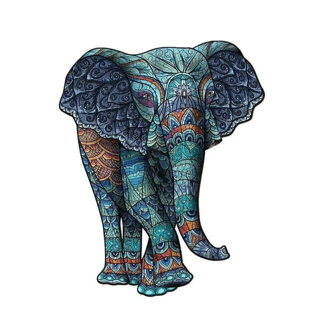 Blauer Elefant-Puzzle
