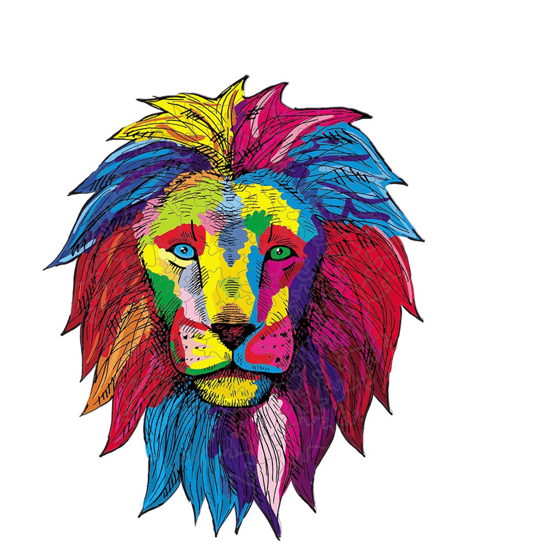 Puzzle de lion coloré