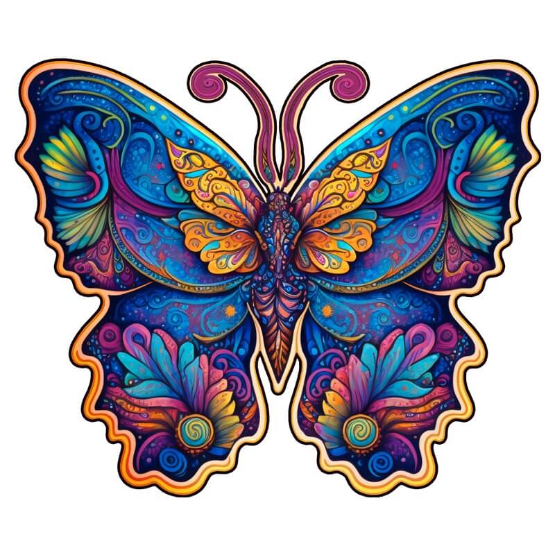 Mandala-Schmetterling Holzpuzzle